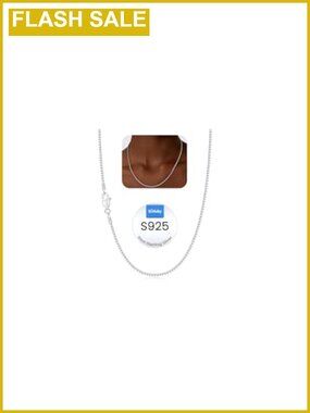 Sterling Silver Box Chain Necklace for Women, Durable Layering Chain, 16-26